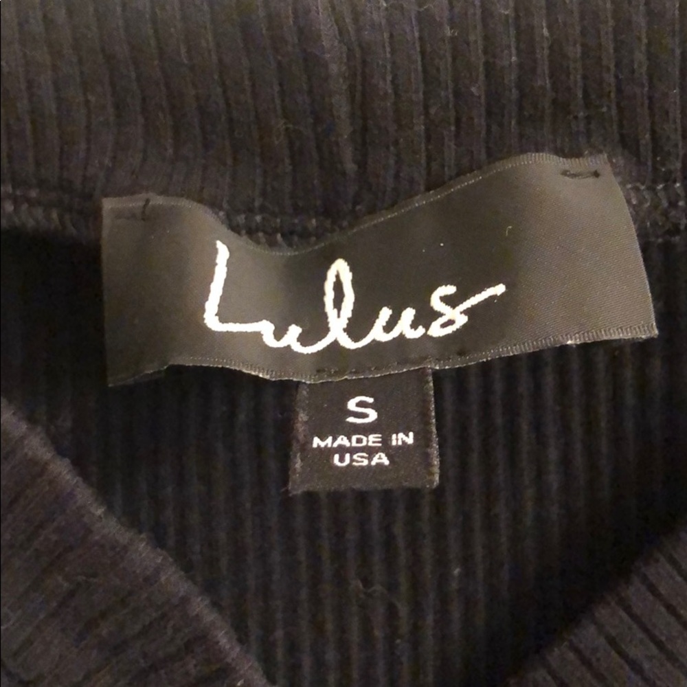 Lulus Black Ribbed Off The Shoulder Bodysuit - Picture 3 of 6